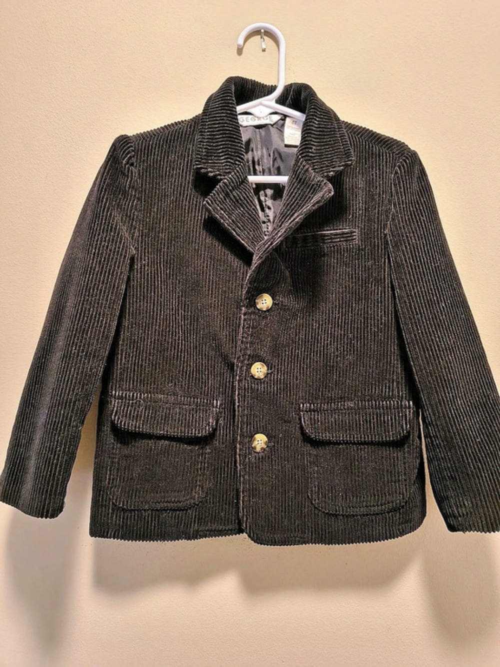 George Boys Black Corduroy Blazer Sport Coat Jacket Black 4T